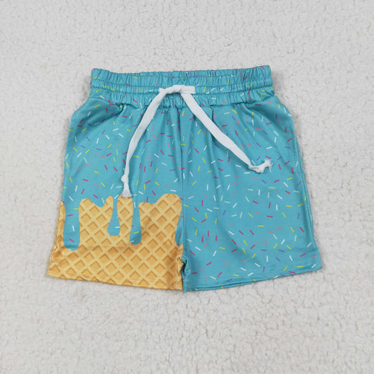 Kids Boys Light Blue Ice Cream Drip Pocket Shorts
