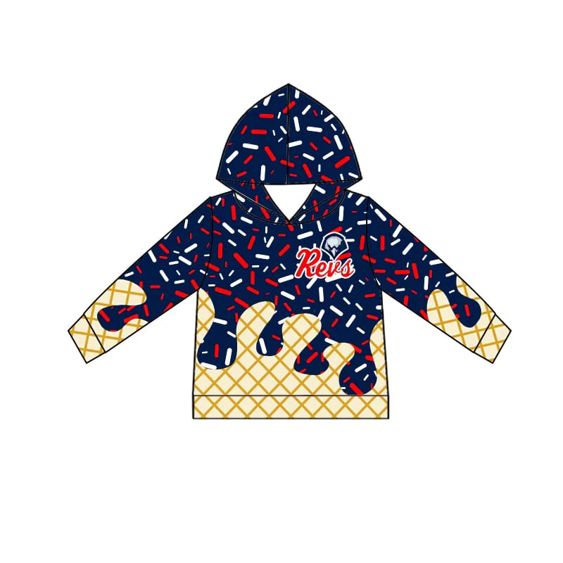 Preorder 5 MOQ Adult  Women Ice Crean  Revs Sport Team Long Sleeve Hoodie Top