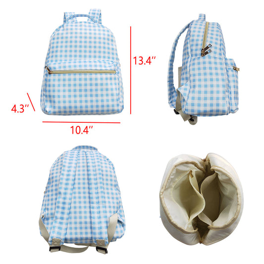 BA0087 Baby Girls Blue Checks Book Bag