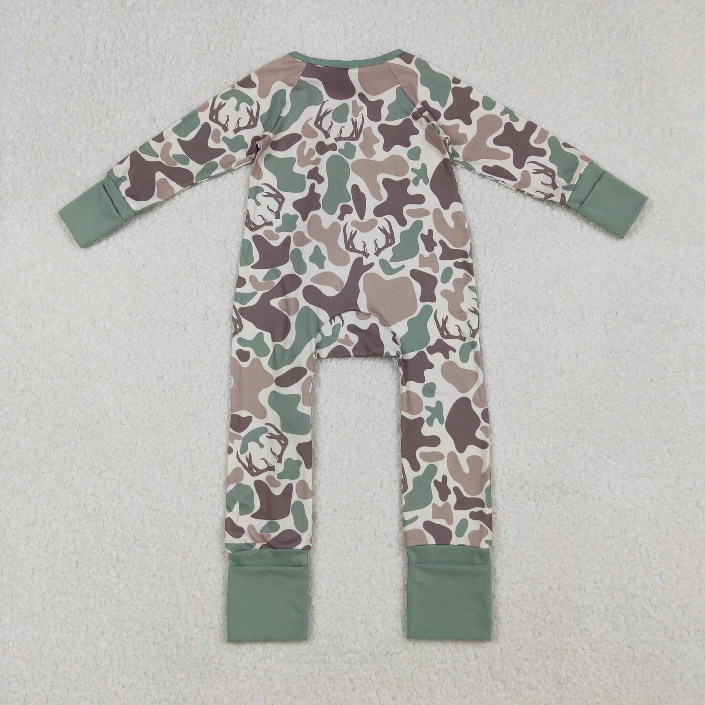 LR2582 Baby Boys Hunting Camo Long Sleeve Romper