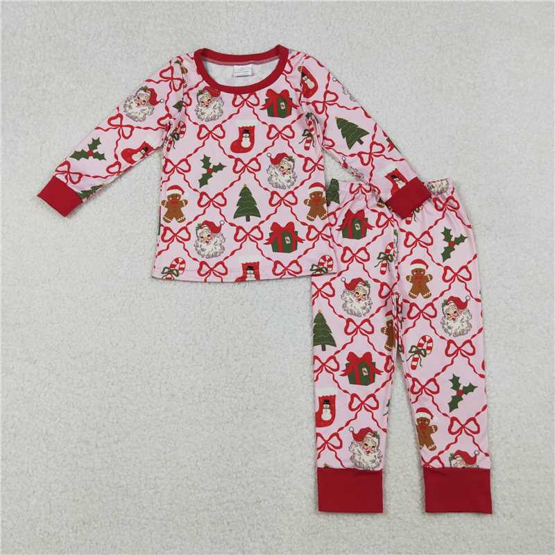 SIbling Baby Girls Christmas Long Sleeve Pajama Set