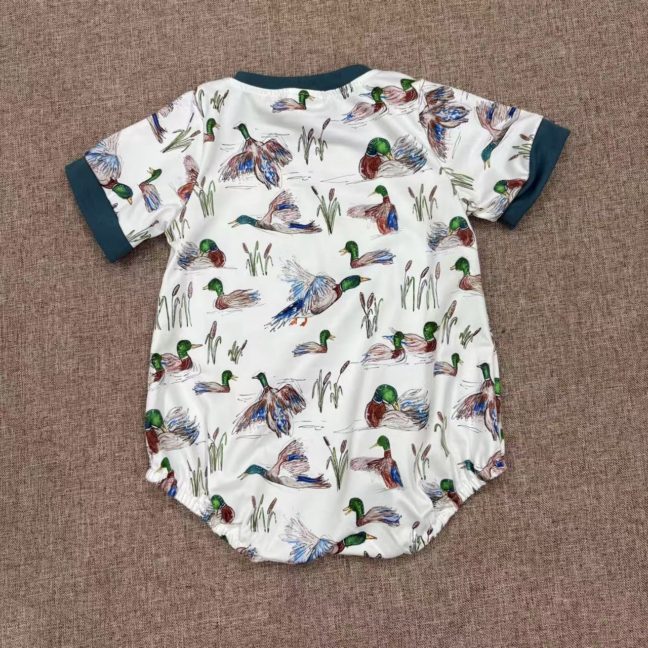 USA Shop Newborn Baby Boys Mallard Duck Short Sleeve Romper