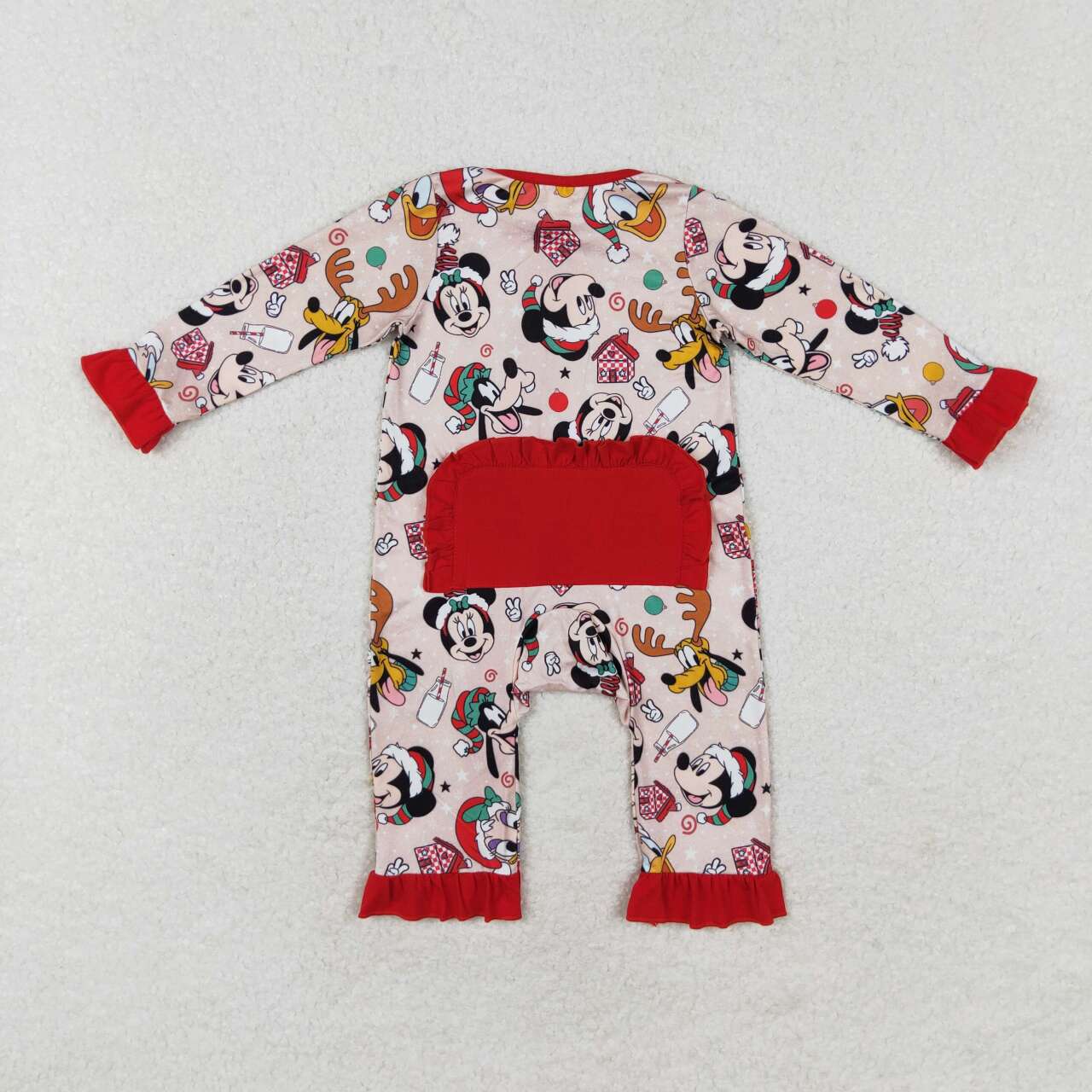 LR1334 Baby Girls Christmas Cartoon Mouse Romper