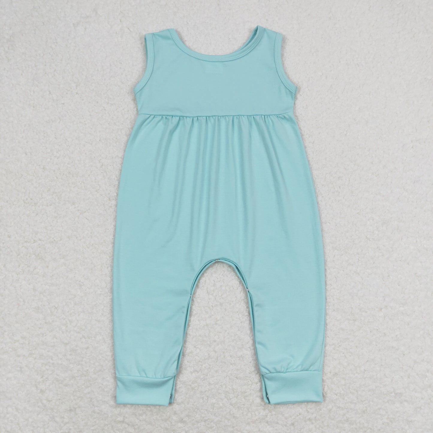 SR1446 Newborn Baby Girls Aqua Sleeveless Romper