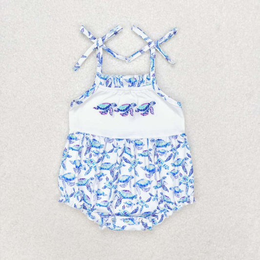 Newborn Baby Girls Sea Turtle Romper