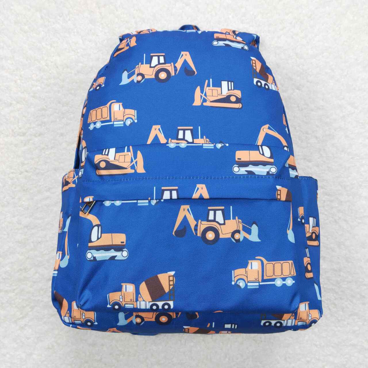 Kids Boys Backpack Excavator Bulldozer Print School Bag