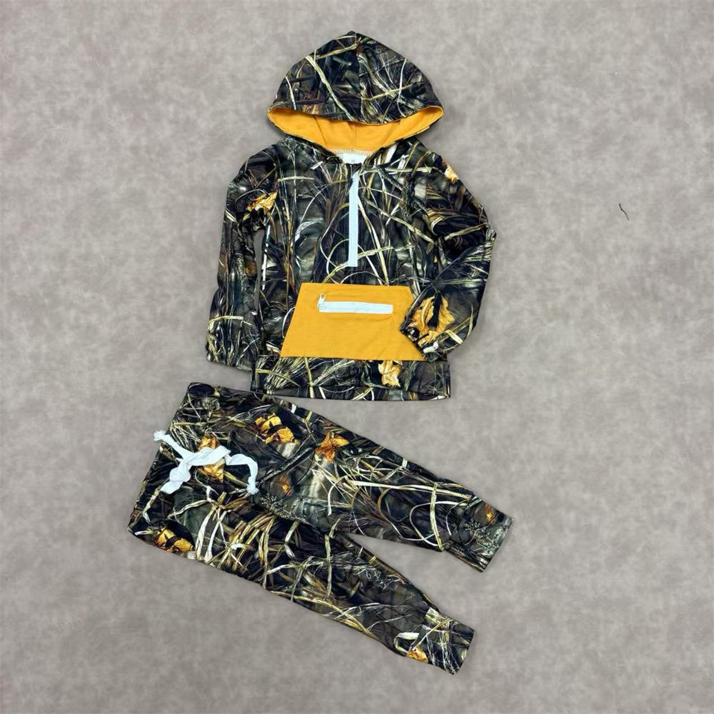 Kids Boys Hunting Camo Hoodie Top Jogger Set