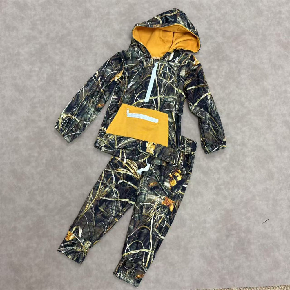 Kids Boys Hunting Camo Hoodie Top Jogger Set