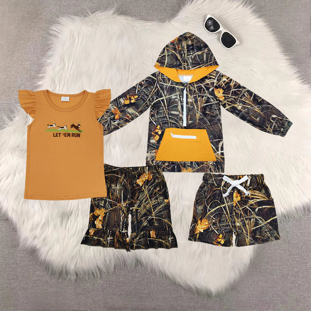 Sibling Baby Girls Boys Camo Shorts Set