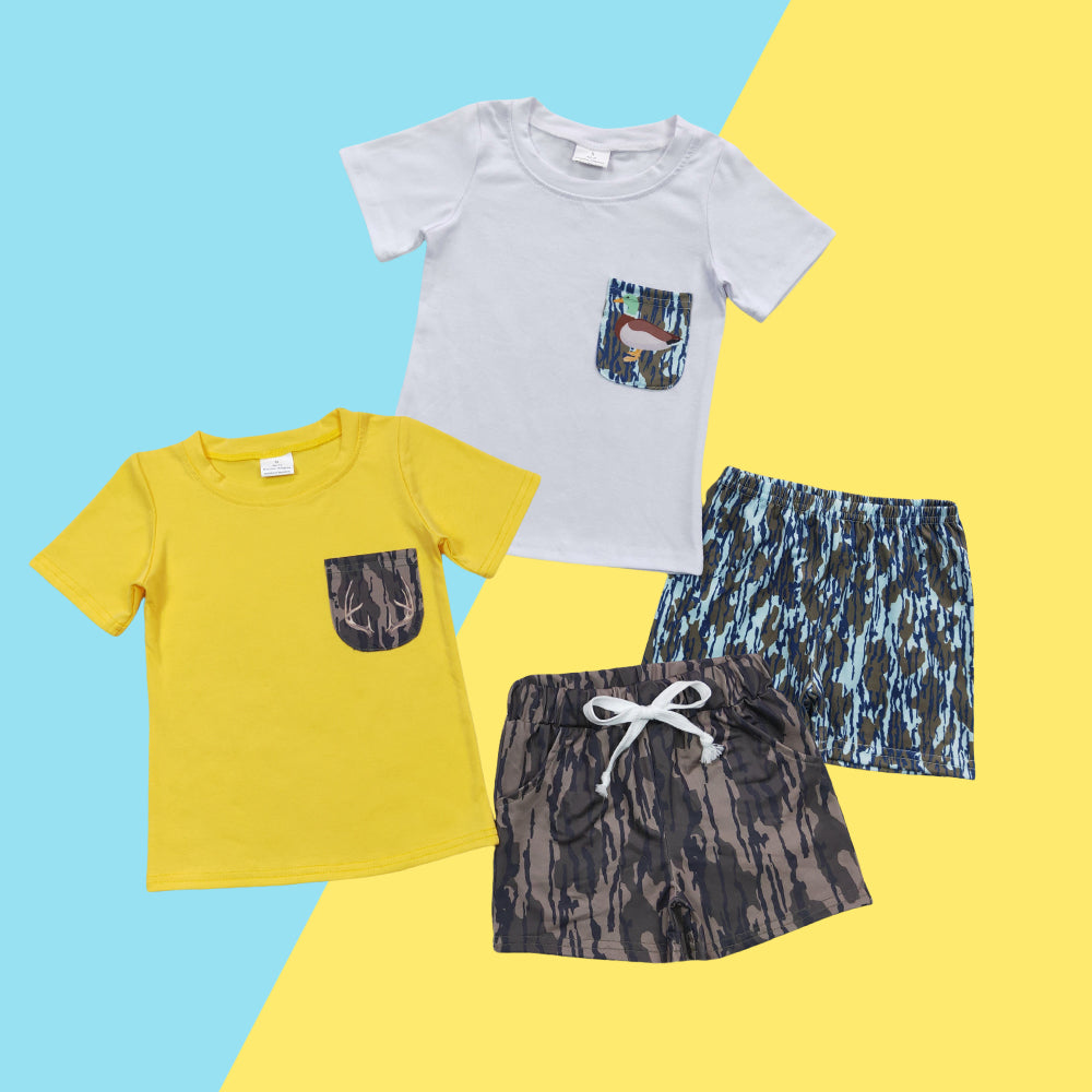 Summer Baby Boys Hunting Seasom Camo Shorts Set