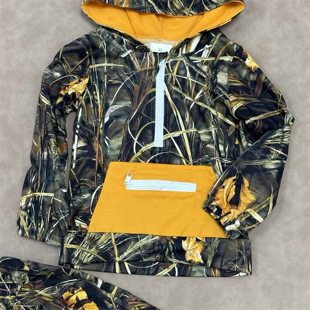 Kids Boys Hunting Camo Hoodie Top Jogger Set