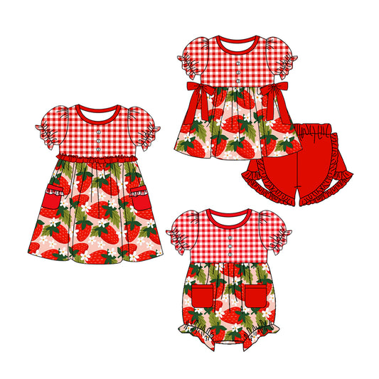 Sibling Baby Sister Summer Strawberry Matching Clothes Preorder