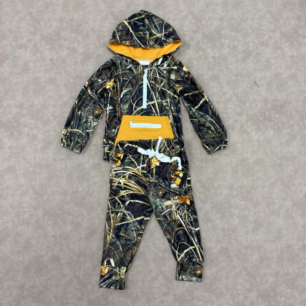 Kids Boys Hunting Camo Hoodie Top Jogger Set