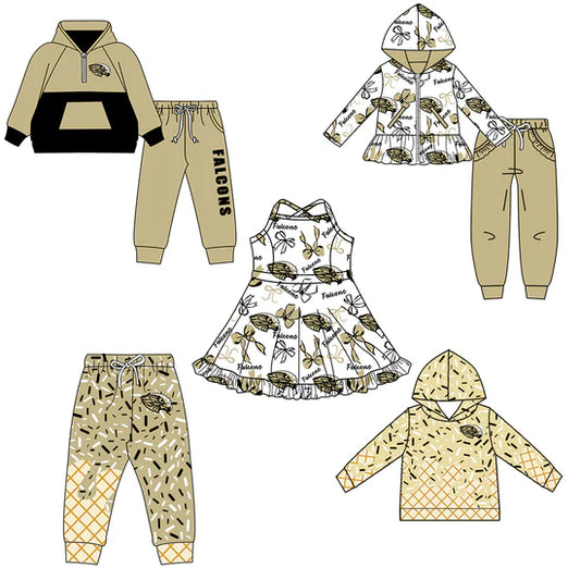 Preorder 5 MOQ Kids Sport Football Team Falcons Bow Matching Clothing
