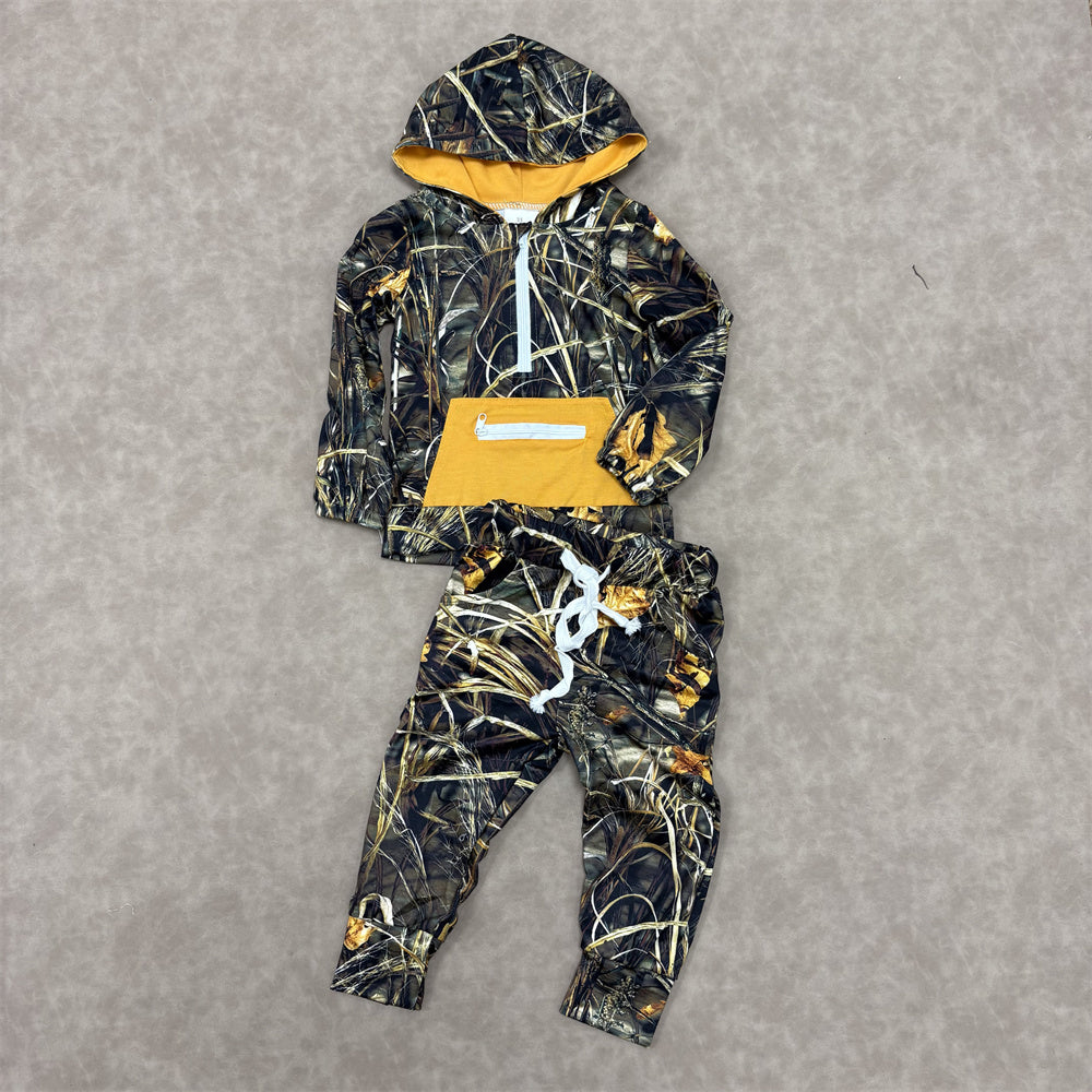 Kids Boys Hunting Camo Hoodie Top Jogger Set