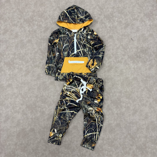 Kids Boys Hunting Camo Hoodie Top Jogger Set