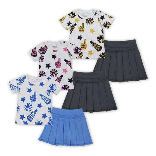 Kids Girls Summer Cheer Top Yoga Skort Set