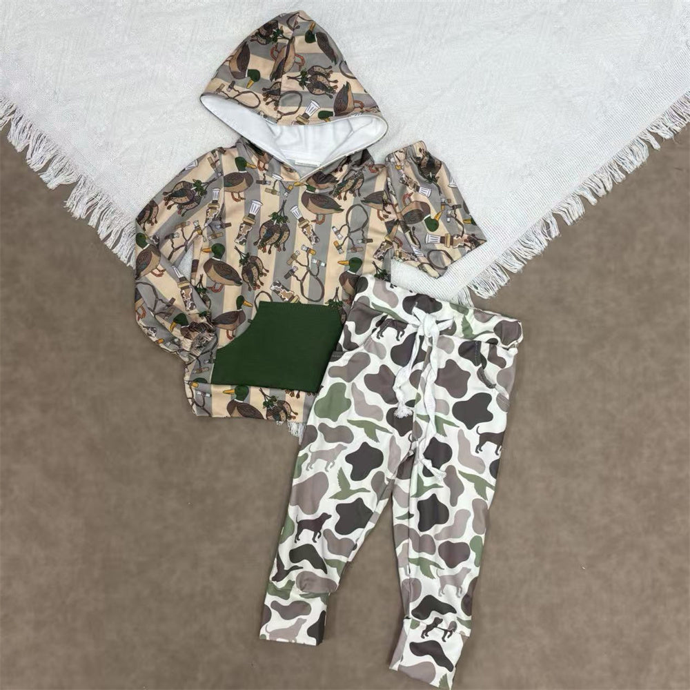 Baby Boys Hunting Duck Hoodie Top Jogger Outfit