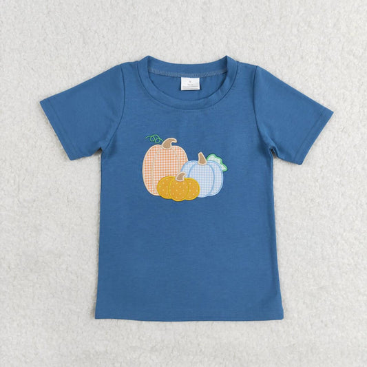 Baby Boys Embroidery Pumpkin Short Sleeve Top