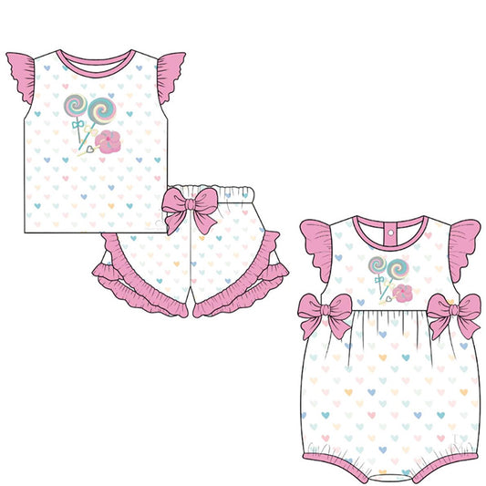 Sibling Baby Girls Sister Lollipop Shorts Set and Romper Preorder