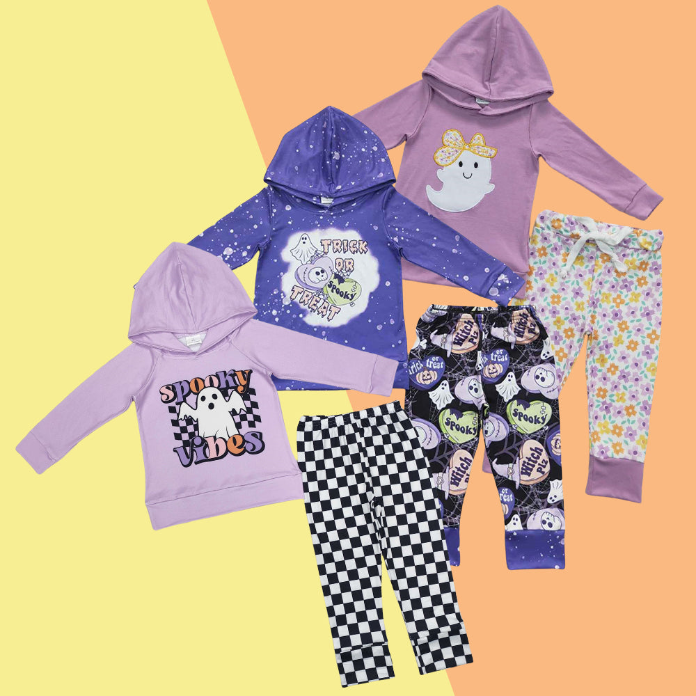 Sibling Baby Halloween Ghost Hoodie Top Jogger Set