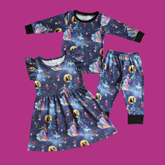 Sibling Kids Haloween Movie Pajama Set and Dress