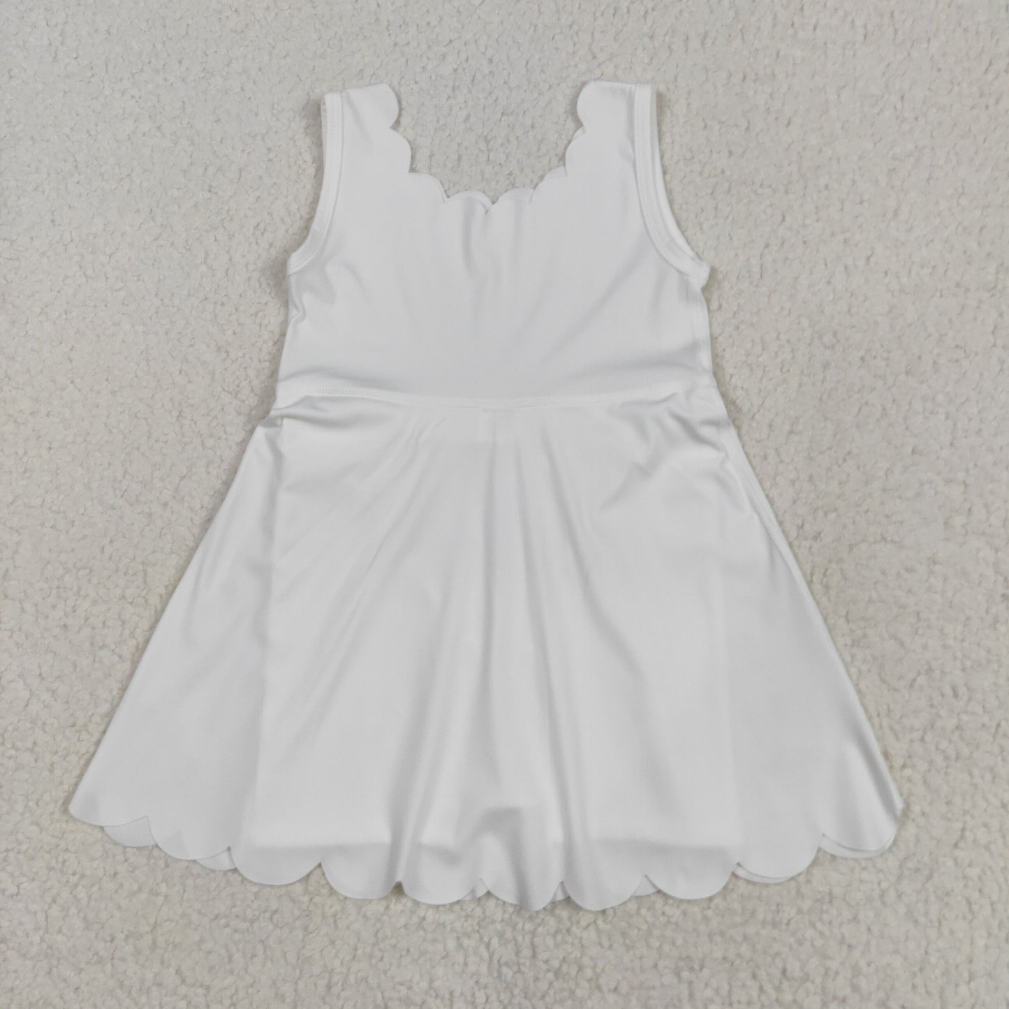 GSD2370 Baby Girls White Sleeveless Yoga Dress