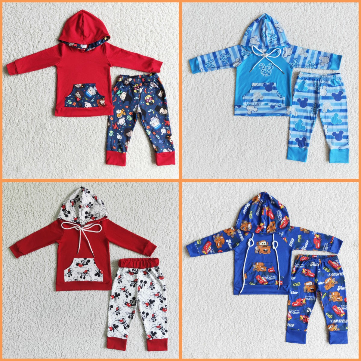 Baby Boys Cartoon Hoodie Top Pants Outfit On Sale