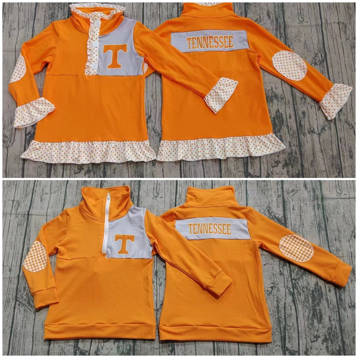 Preorder 5 MOQ Baby Sibling Sport Team Tennessee Orange   Long Sleeve Pullover Top