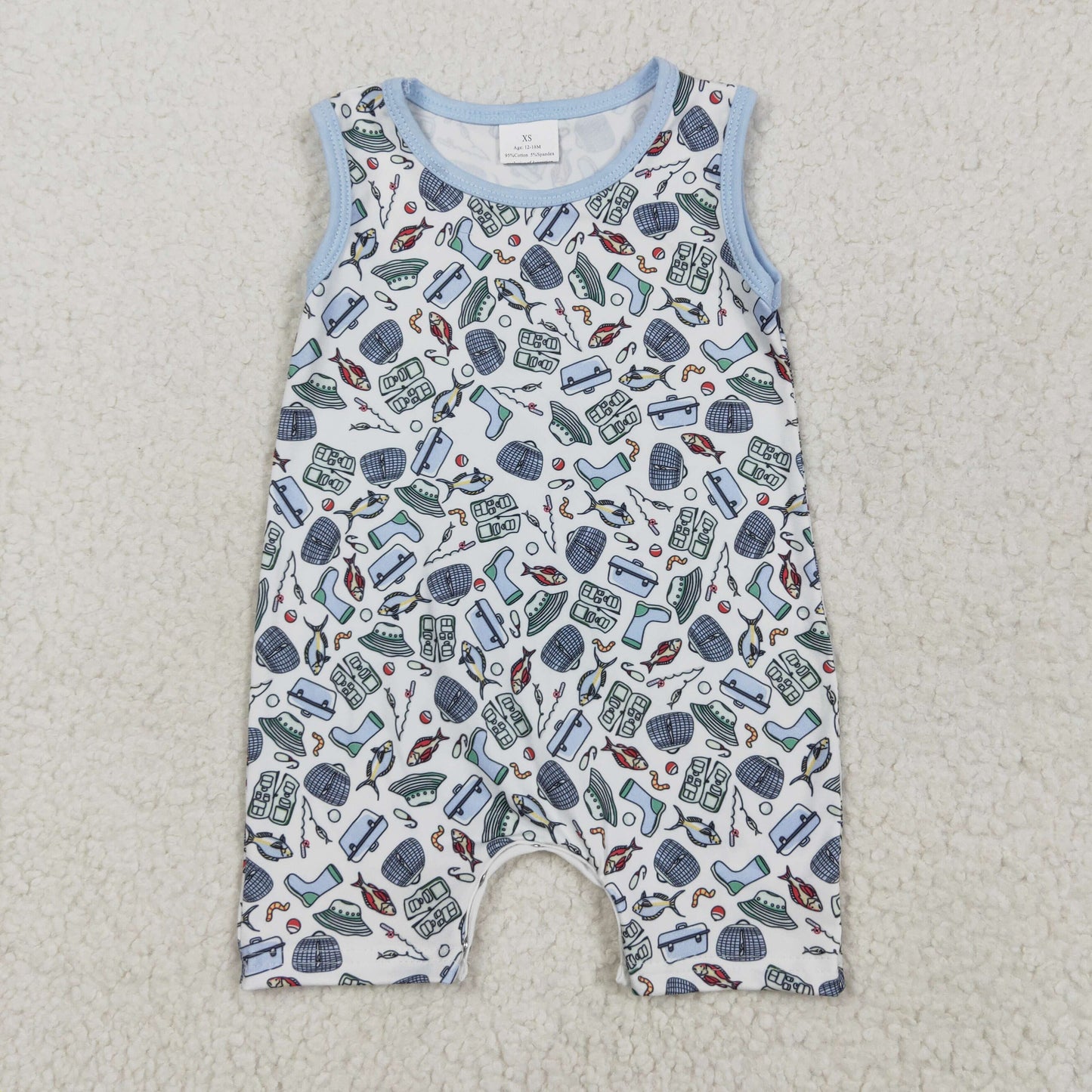 Baby Boys Fishing Sleeveless Romper
