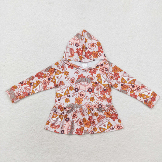 Baby Girls Flower Car Hoodie Top