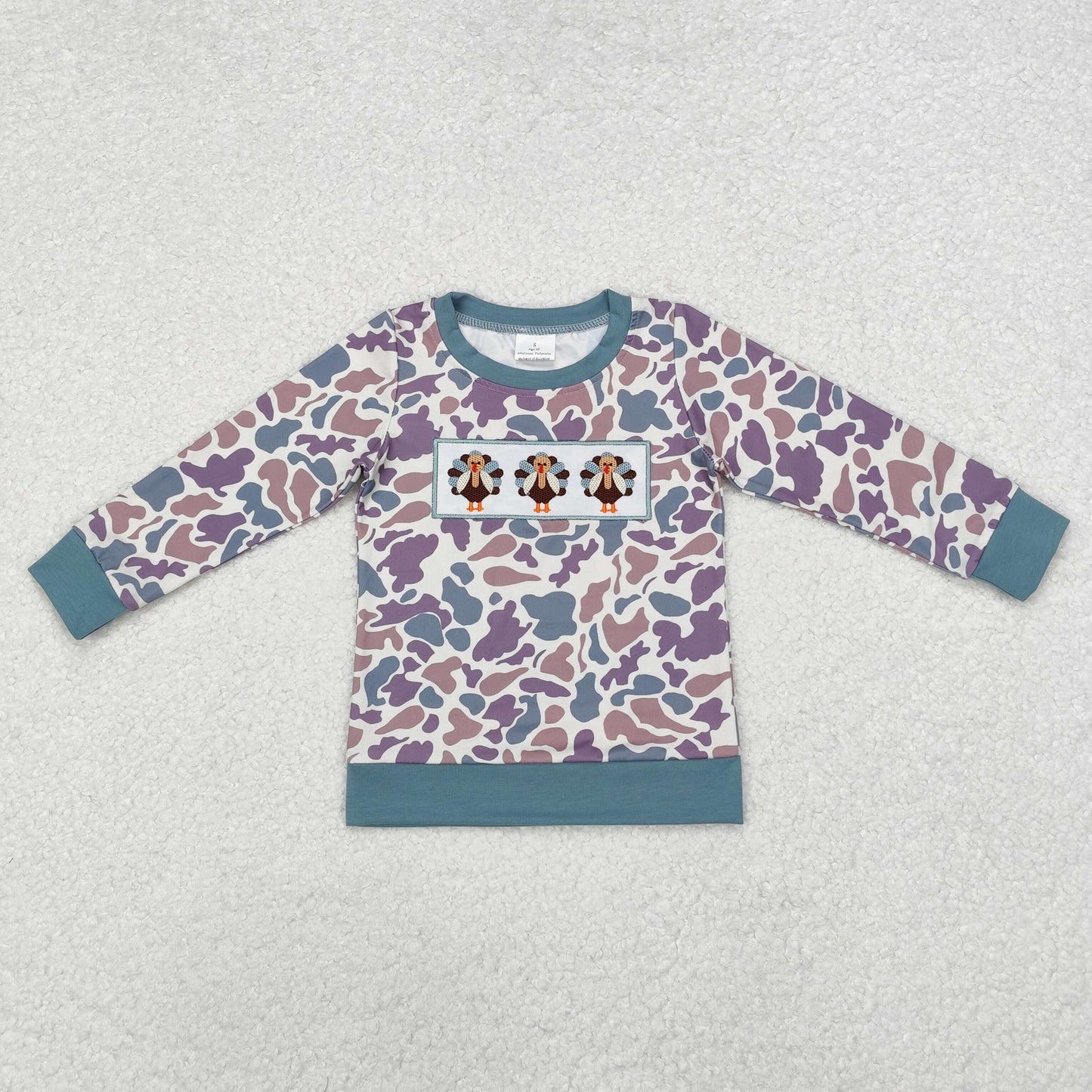 Baby Boys Thanksgiving Camo Turkey Long Sleeve Top