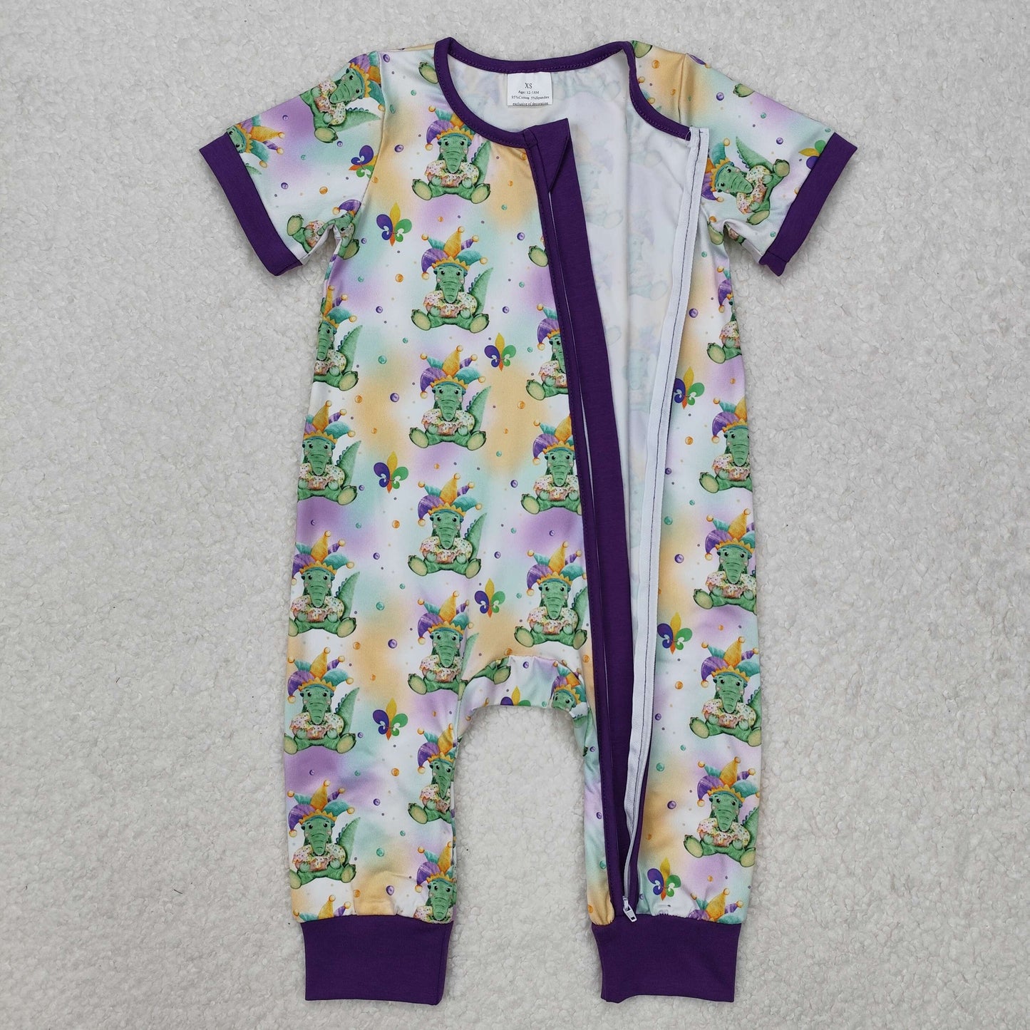 Sibling Baby Kids Mardi Gras Crocodiles Anchors Top Pant Pajamas Set Rompers