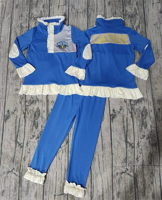 Baby Girls Sport Team  Blue Pullover Top Pants Set 5 MOQ Preorder