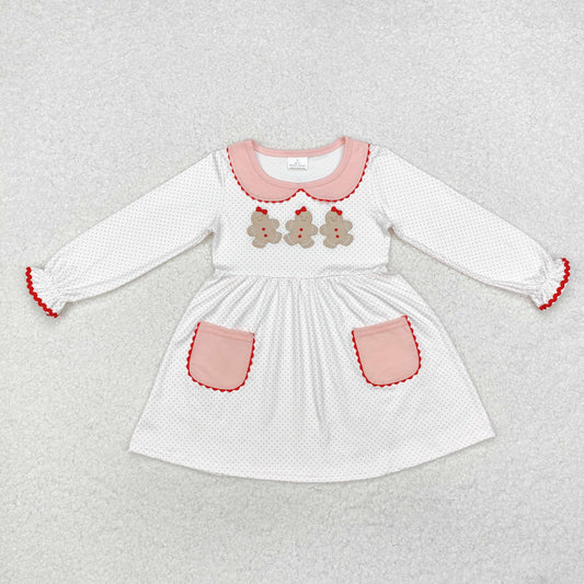 Baby Girls Cute Gingerbread Dress With Pocket