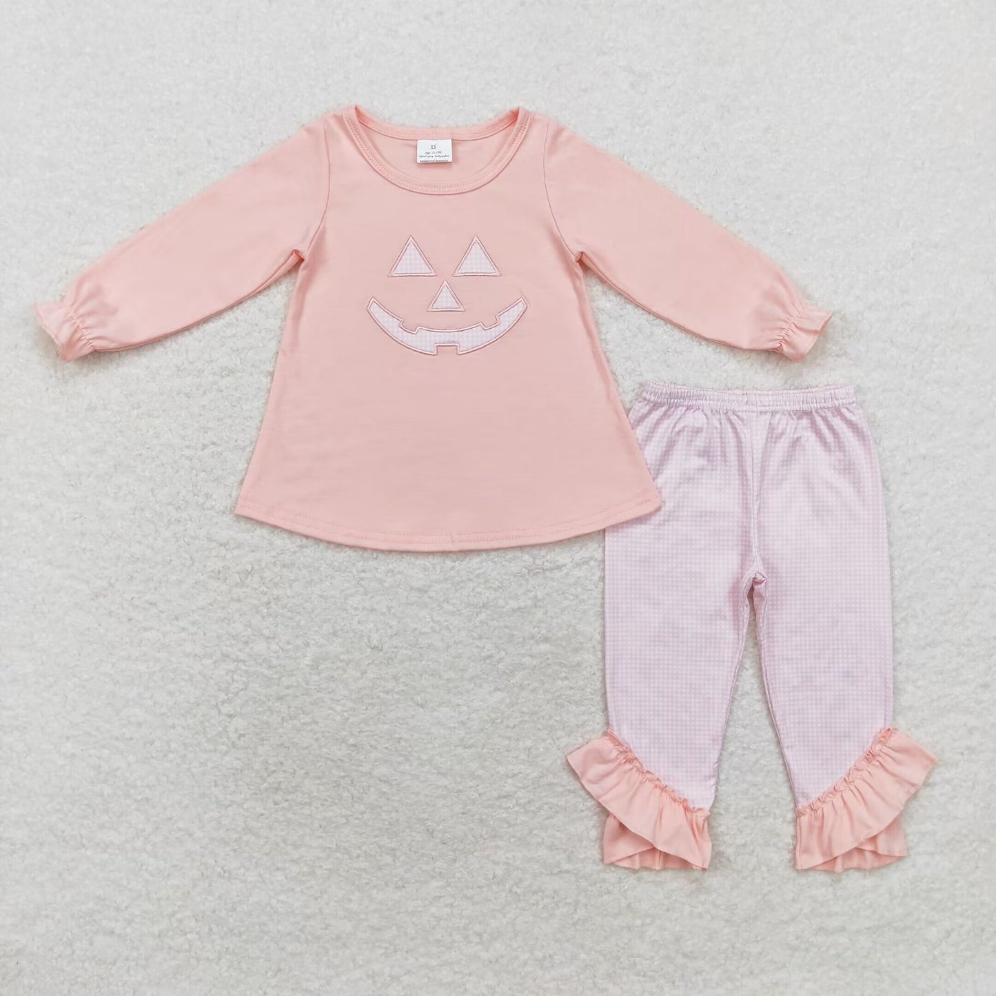 Baby Girls Halloween Pumpkin Pink Pants Set