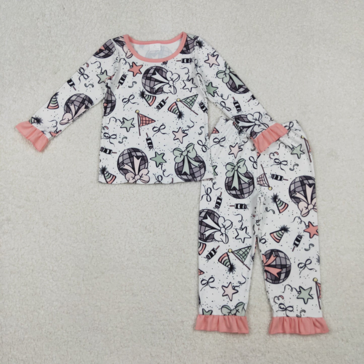 GLP2711 Baby Girls Happy New Year Long Sleeve Pajama Set