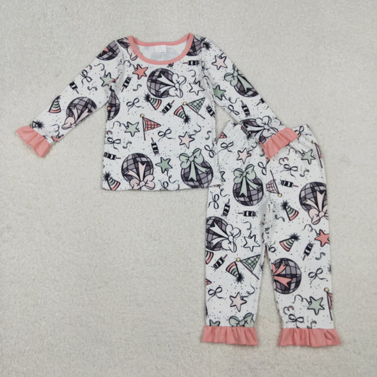 GLP2711 Baby Girls Happy New Year Long Sleeve Pajama Set
