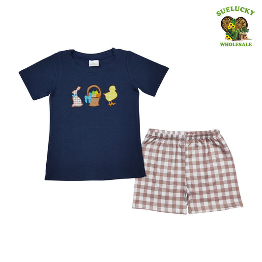 BSSO0364 Baby Boys Easter Bunny Duck Shorts Set