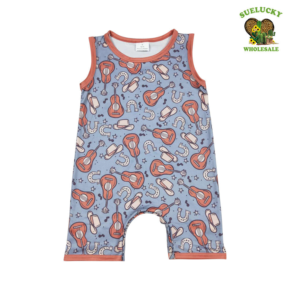 SR0750 Baby Boys Summer Guitar Romper