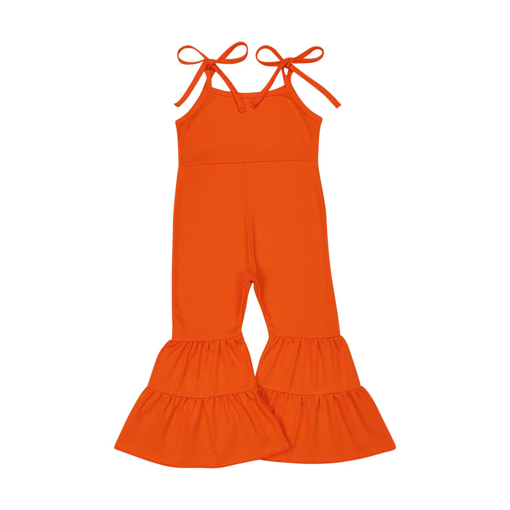 SR0451 Kids Girls Orange Cotton Jumpsuit