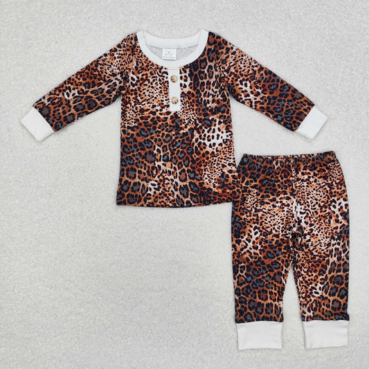 GLP1014 Toddler Baby Leoaprd Long Sleeve Pajama Set