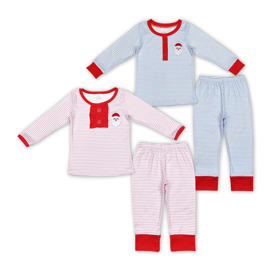 Baby Sibling Christmas Stripes Santa Top Pants Pajamas Clothes Sets