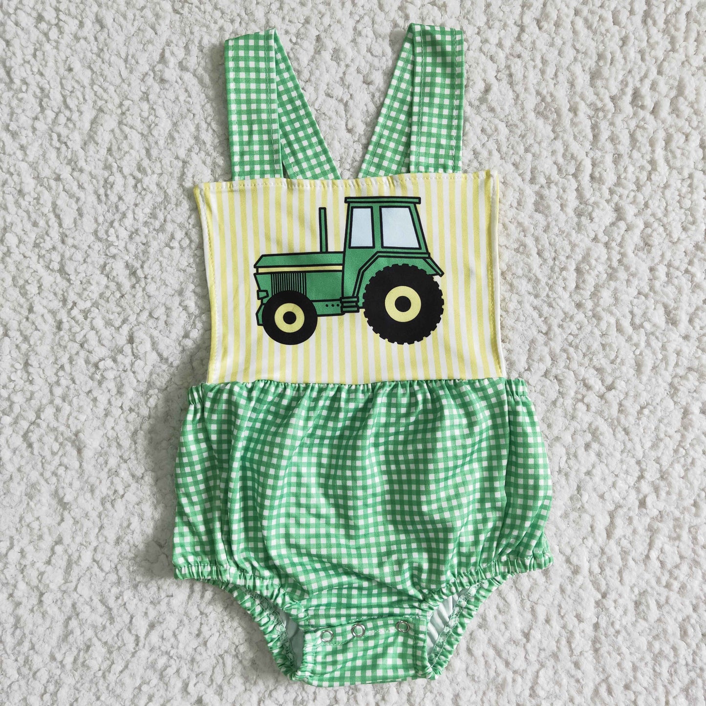 Baby Boys Sibling Summer Tractors Set & Romper