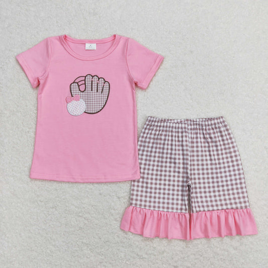 Summer Girls Baseball Shorts Set