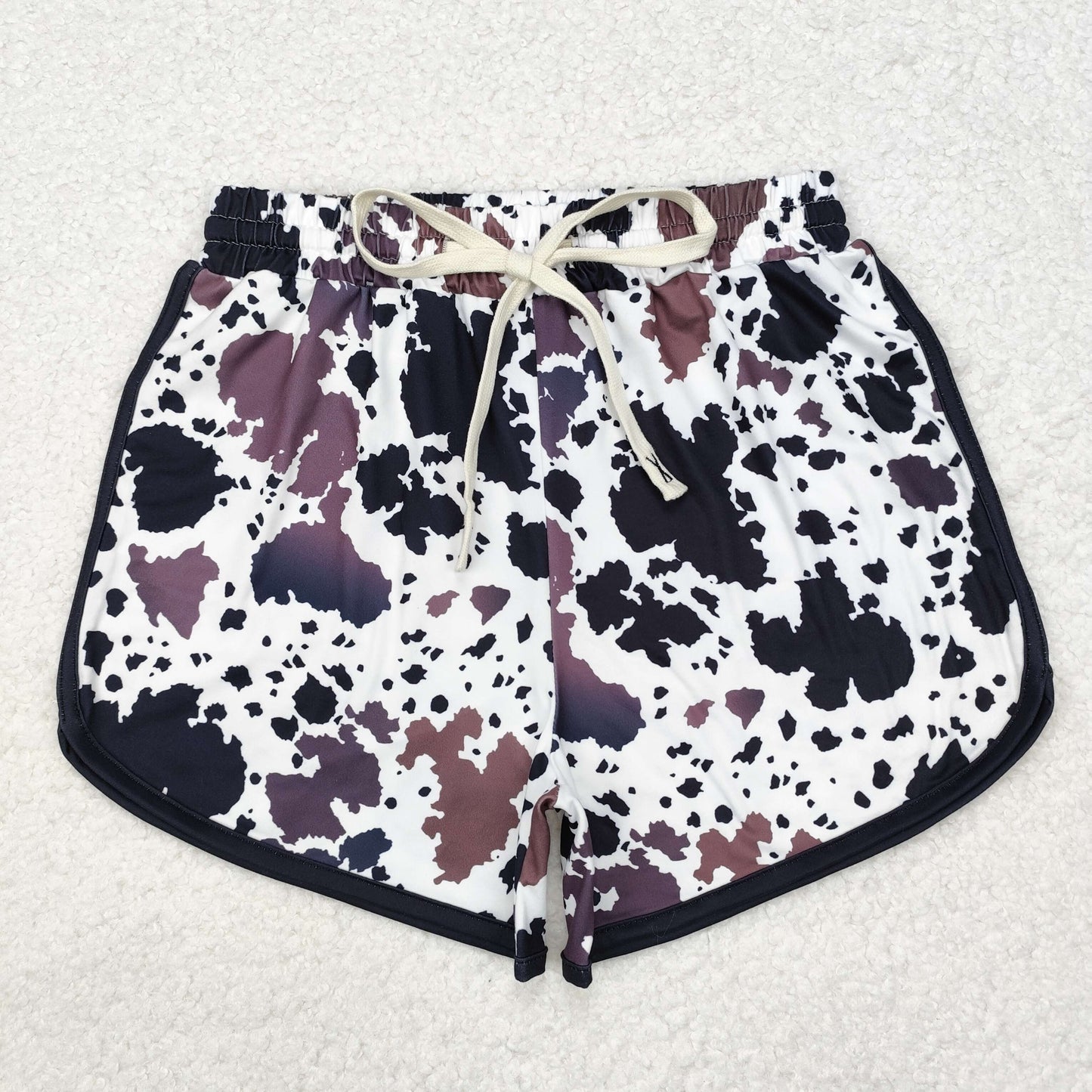 SS0370 Adult Women Cow Print Milk Silk Shorts