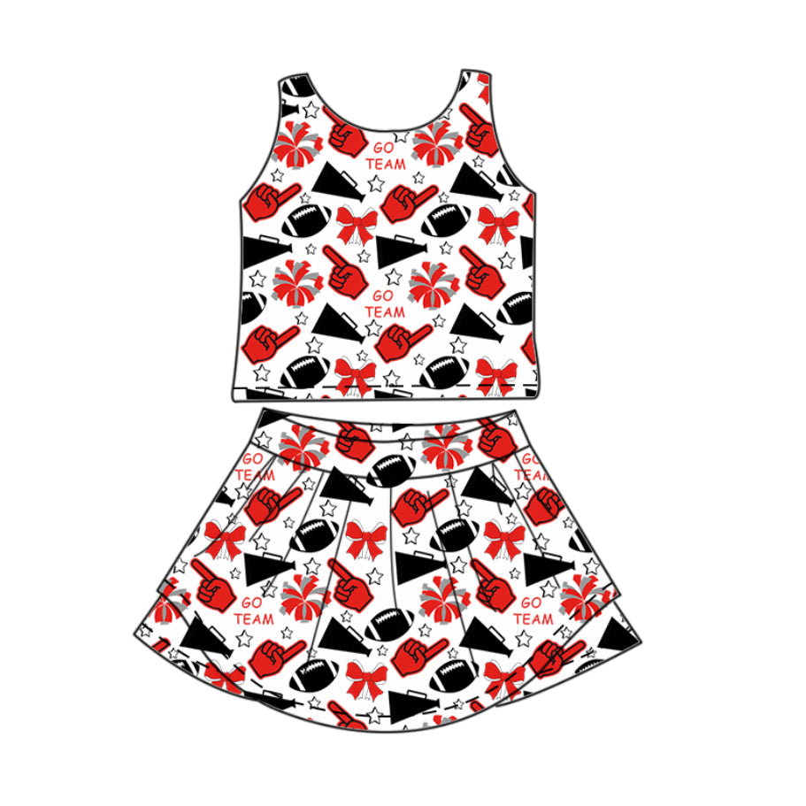 GSD2693 Kids Girls Football Georgia Team Yoga Skort Set Preorder