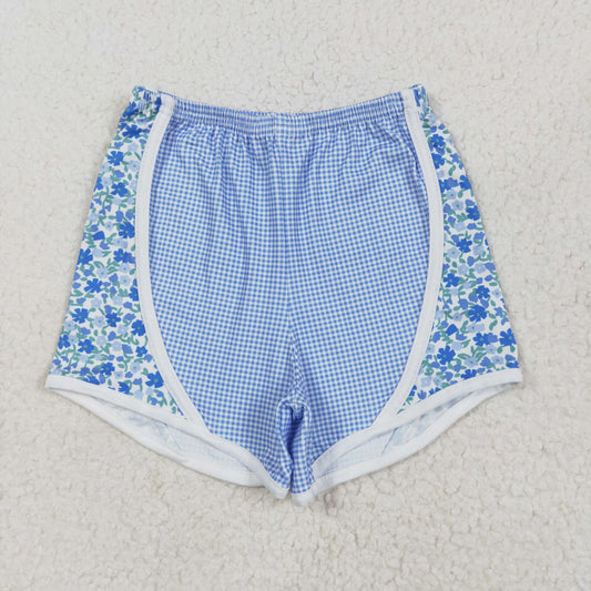 Baby Girls Blue Flowers Shorts