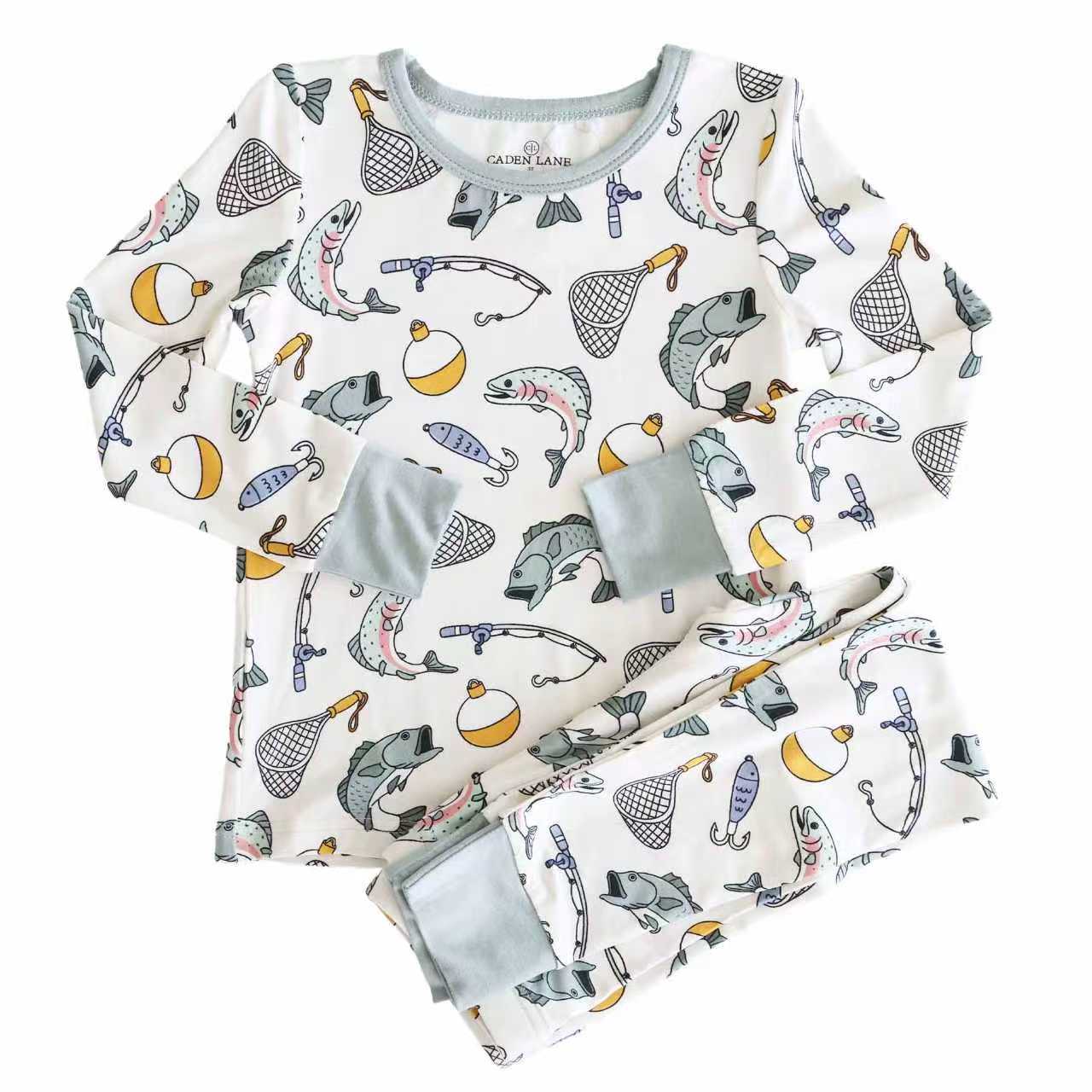Preorder , 5 MOQ , Baby Boys Fishing Long Sleeve Pajama Set