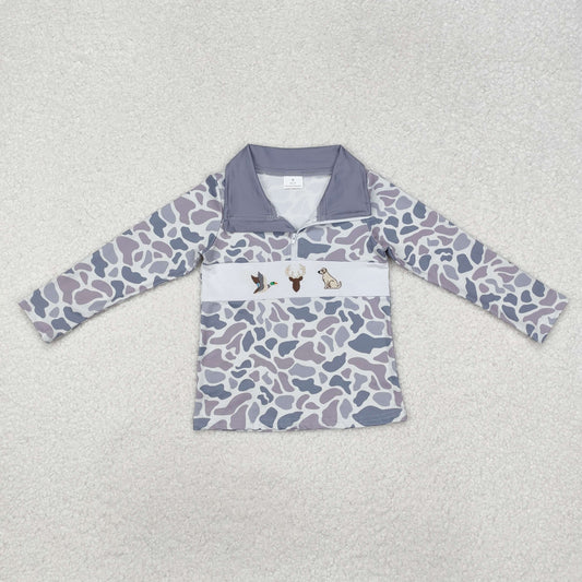 Baby Boys  Hunting Grey Camo Long Sleeve Pullover Top